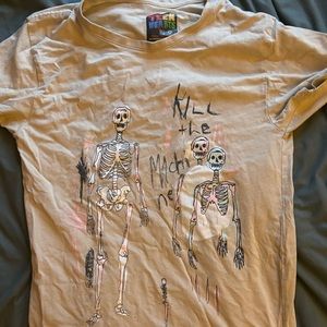 Tan Teen Hearts Skeleton Shirt